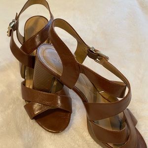 Alfani Brown Chunk Heel Sandals Size 8
